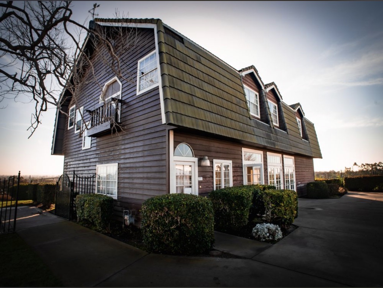 Newland Barn at golden hour, historic venue in Huntington Beach